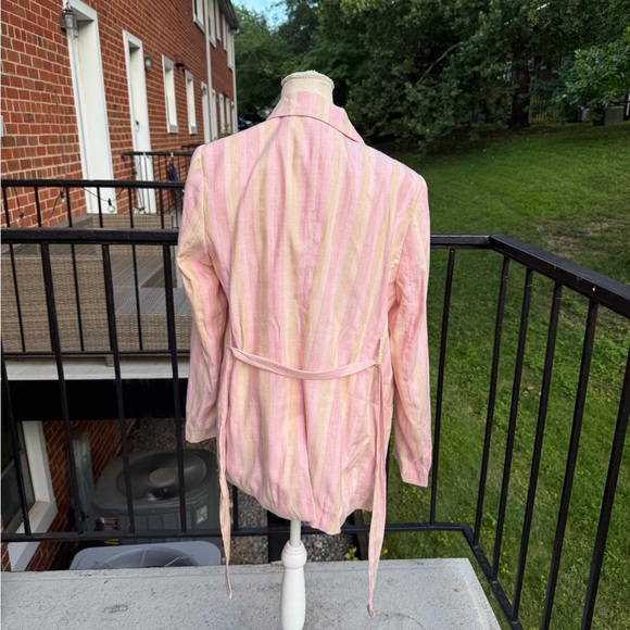 NWT See U Soon Stripe Linen Blend Blazer Size Large - Picture 3 of 13